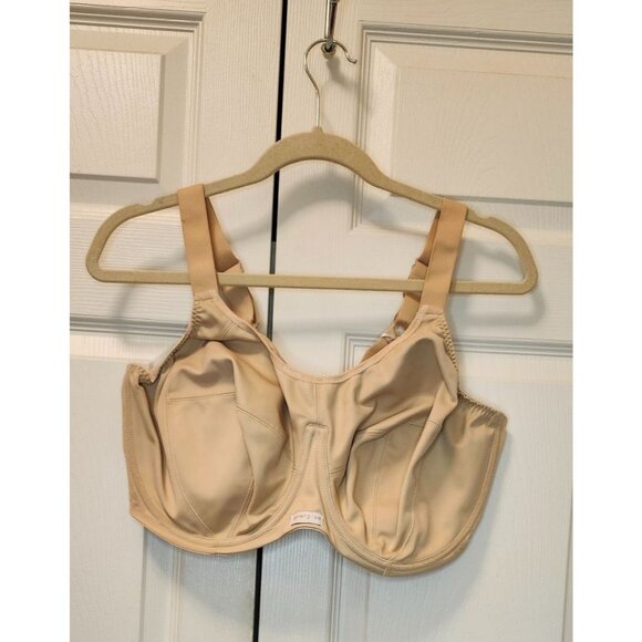New Women Elomi Energise Nude Underwire Sports Bra Size 42FF 8040